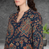 🌸 Floral Print Spandex Kurti Pant Co-Ord Set 🌸