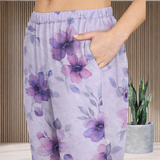 🌸 Floral Printed Spandex Kurti Pant Co-Ord Set 🌸