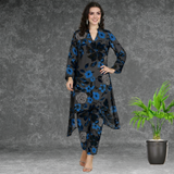 🌸 Floral Print Spandex Kurti Pant Co-Ord Set 🌸