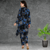 🌸 Floral Print Spandex Kurti Pant Co-Ord Set 🌸