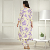 Floral Printed Spandex Kurti Pant Co-Ord Set for Women | Stretchable & Stylish Ethnic Wear