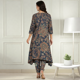 Floral Printed Spandex Kurti Pant Co-Ord Set for Women | Stretchable & Stylish Ethnic Wear