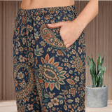 🌸 Floral Print Spandex Kurti Pant Co-Ord Set 🌸