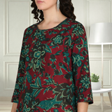 Floral Printed Spandex Kurti Pant Co-Ord Set for Women | Stretchable & Stylish Ethnic Wear
