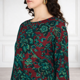🌸 Floral Printed Spandex Kurti Pant Co-Ord Set 🌸
