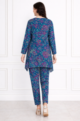 🌸 Floral Printed Spandex Kurti Pant Co-Ord Set 🌸