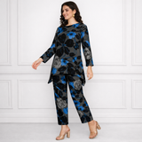🌸 Floral Printed Spandex Kurti Pant Co-Ord Set 🌸