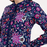 🌸 Floral Printed Spandex Kurti Pant Co-Ord Set 🌸