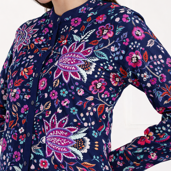 🌸 Floral Printed Spandex Kurti Pant Co-Ord Set 🌸
