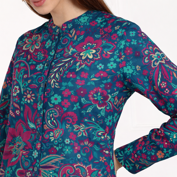 🌸 Floral Printed Spandex Kurti Pant Co-Ord Set 🌸