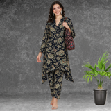 ✨ Printed Spandex Kurti Pant Co-Ord Set ✨
