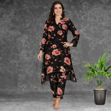 ✨ Printed Spandex Kurti Pant Co-Ord Set ✨