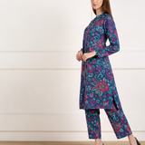 🌸 Floral Printed Spandex Kurti Pant Co-Ord Set 🌸