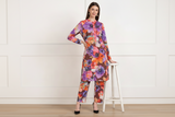 🌸 Floral Printed Spandex Kurti Pant Co-Ord Set 🌸