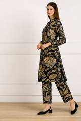 ✨ Printed Spandex Kurti Pant Co-Ord Set ✨