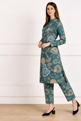 ✨ Printed Spandex Kurti Pant Co-Ord Set ✨