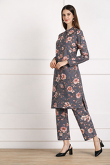 ✨ Printed Spandex Kurti Pant Co-Ord Set ✨