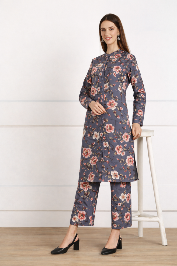 ✨ Printed Spandex Kurti Pant Co-Ord Set ✨