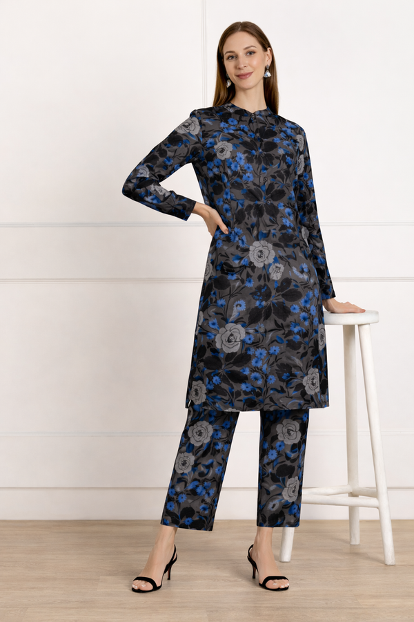 ✨ Printed Spandex Kurti Pant Co-Ord Set ✨