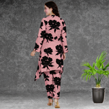 🌸 Floral Print Spandex Kurti Pant Co-Ord Set 🌸