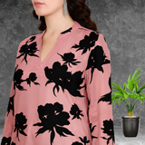 🌸 Floral Print Spandex Kurti Pant Co-Ord Set 🌸