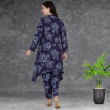 🌸 Floral Print Spandex Kurti Pant Co-Ord Set 🌸