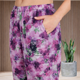 🌸 Floral Printed Spandex Kurti Pant Co-Ord Set 🌸