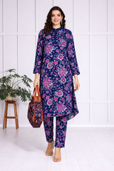 🌸 Floral Print Spandex Kurti Pant Co-Ord Set 🌸
