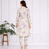 🌸 Floral Print Spandex Kurti Pant Co-Ord Set 🌸  Comfort Meets Everyday Elegance