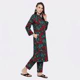 ✨ Printed Spandex Kurti Pant Co-Ord Set ✨