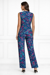 Spandex Floral Print Jacket & Pant Co-Ord Set for Women