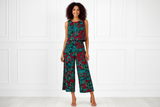 Spandex Floral Print Crop Top & Pant Co-Ord Set for Women