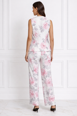 Spandex Floral Print Jacket & Pant Co-Ord Set for Women