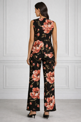 Spandex Floral Print Jacket & Pant Co-Ord Set for Women