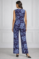 Spandex Floral Print Jacket & Pant Co-Ord Set for Women