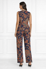 Spandex Floral Print Jacket &amp; Pant Co-Ord Set for Women