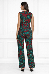 Spandex Floral Print Jacket & Pant Co-Ord Set for Women