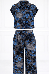Women Printed Half Sleeve Spandex Shirt & Pant Co-Ord Set