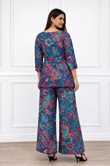 🌸 Women’s Floral Printed Spandex Top & Pant Co-Ord Set 🌸
