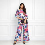 🌸 Women’s Floral Printed Spandex Top & Pant Co-Ord Set 🌸
