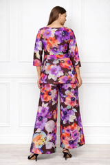 🌸 Women’s Floral Printed Spandex Top & Pant Co-Ord Set 🌸