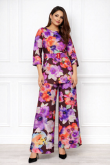 🌸 Women’s Floral Printed Spandex Top & Pant Co-Ord Set 🌸