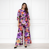 🌸 Women’s Floral Printed Spandex Top & Pant Co-Ord Set 🌸