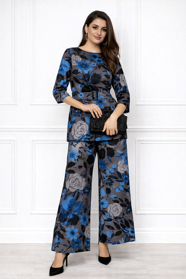 🌸 Women’s Floral Printed Spandex Top & Pant Co-Ord Set 🌸