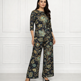 🌸 Women’s Floral Printed Spandex Top & Pant Co-Ord Set 🌸