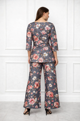 🌸 Women’s Floral Printed Spandex Top & Pant Co-Ord Set 🌸