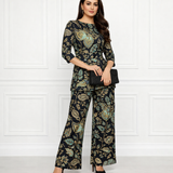 🌸 Women’s Floral Printed Spandex Top & Pant Co-Ord Set 🌸