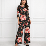 🌸 Women’s Floral Printed Spandex Top & Pant Co-Ord Set 🌸