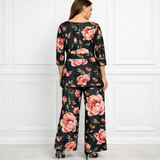 🌸 Women’s Floral Printed Spandex Top & Pant Co-Ord Set 🌸