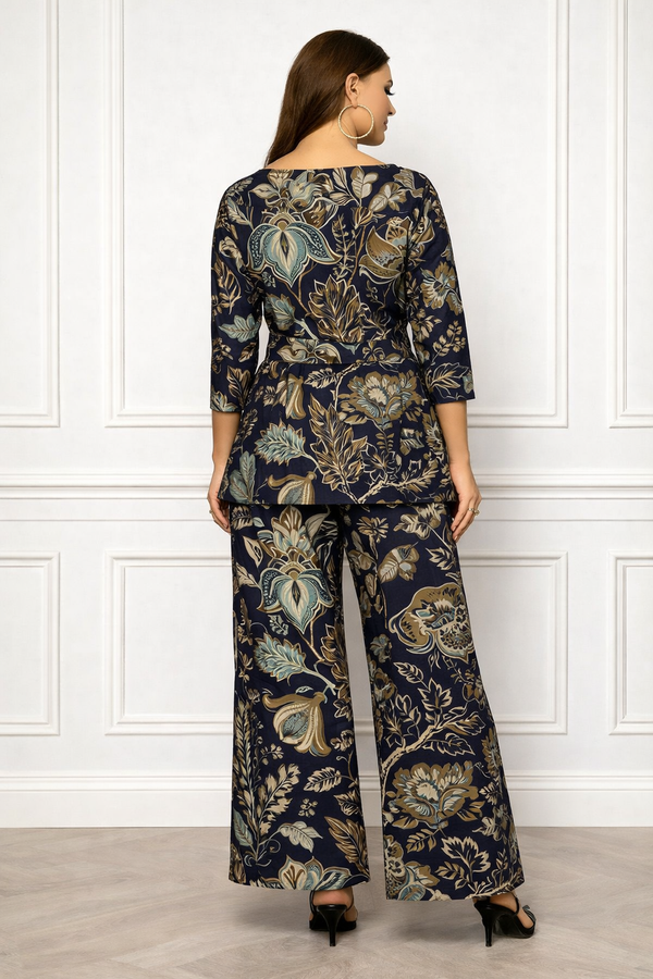 🌸 Women’s Floral Printed Spandex Top & Pant Co-Ord Set 🌸